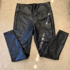 Athleta Black Faux Leather Leggings